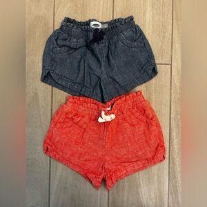 Old Navy Toddler Pull-On chambray Shorts Duo size 3t